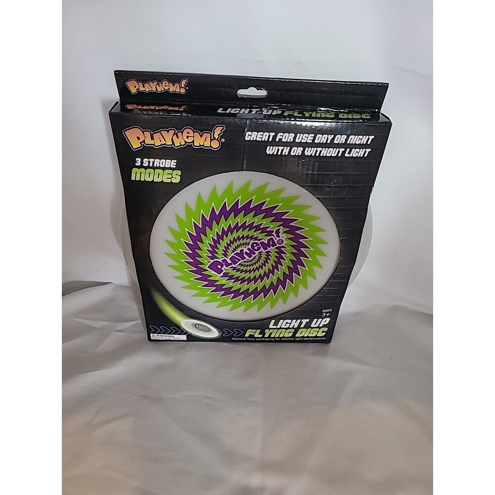 Genuine PLAYHEM Light Up LED Light Up Flying Disk Frisbee 3 Strobe Modes PL4051